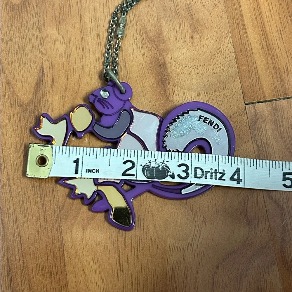 Authentic Fendi Limited Edition Purple and Gold Mirror Squirrel Charm - Picture 5 of 9